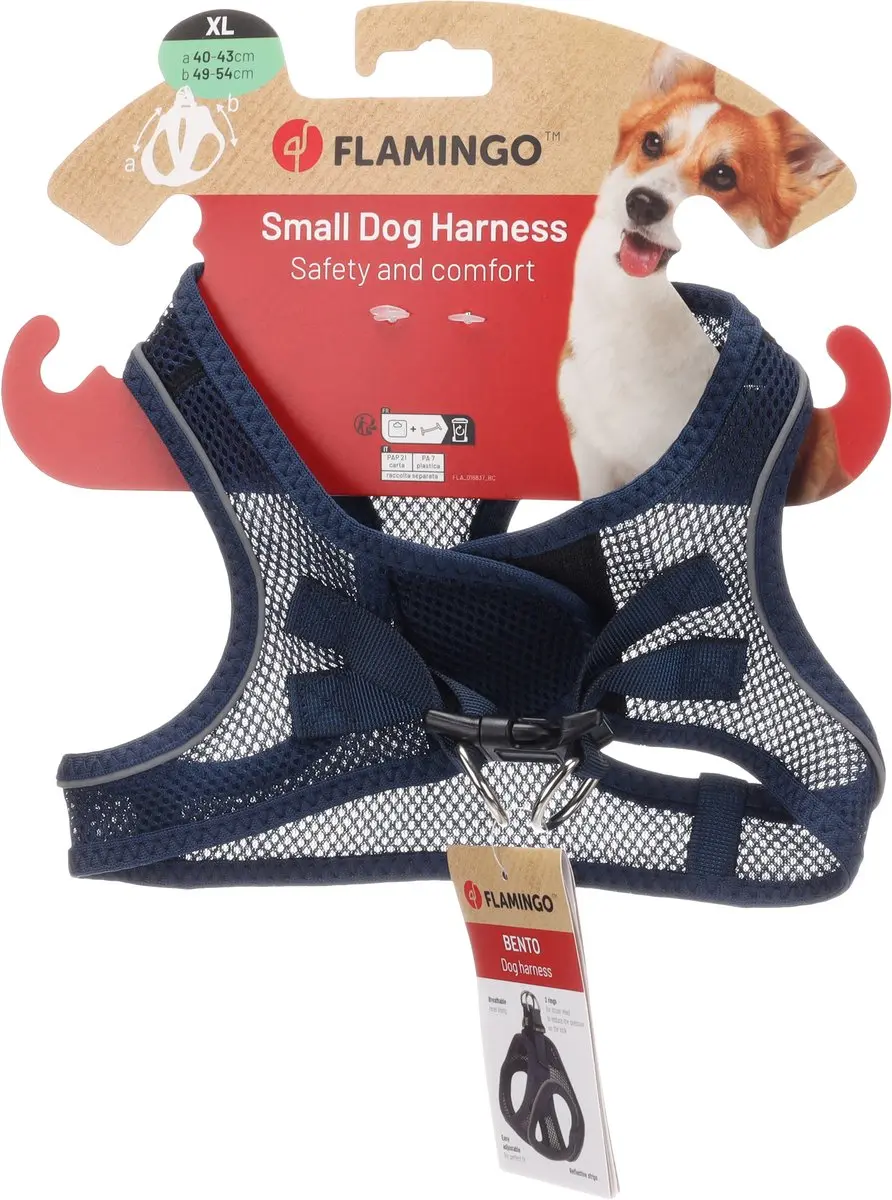 Flamingo Step&Go Harnas Bento - Donkerblauw XL