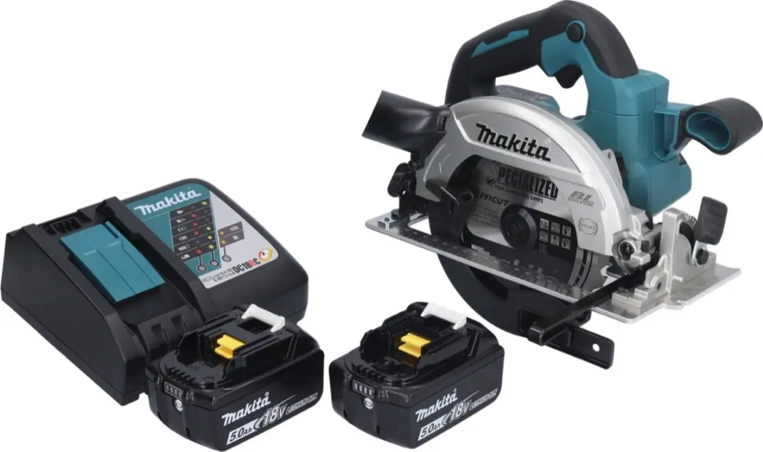 Makita DHS661RT Accu-handcirkelzaag 18V 165mm - 2x 5,0Ah + Oplader