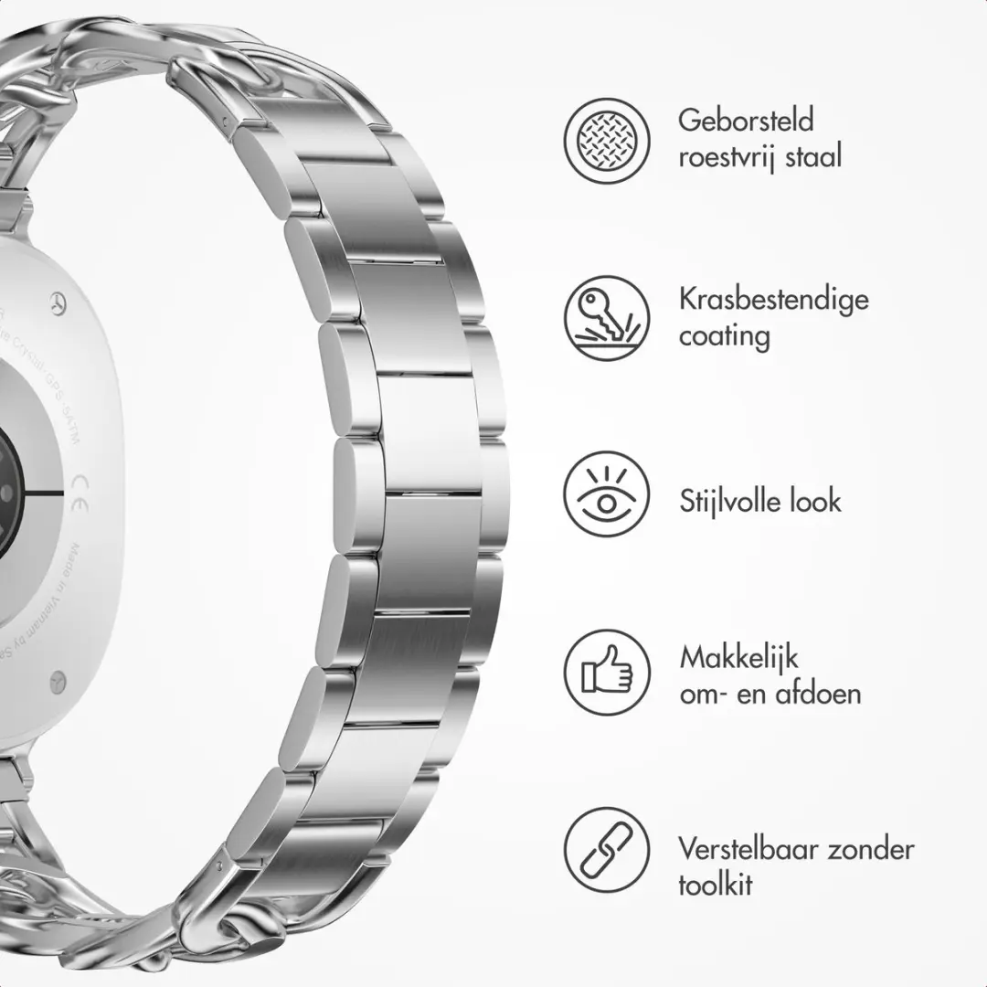 Selencia Chain Bandje Zilver - Samsung Galaxy Watch 8/9