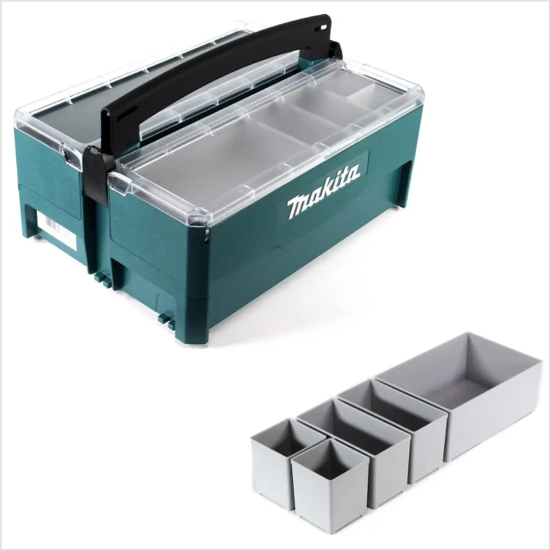 Makita P-84137 + P-84171 Opbergset Makpac - Grijs/Transparant/Groen