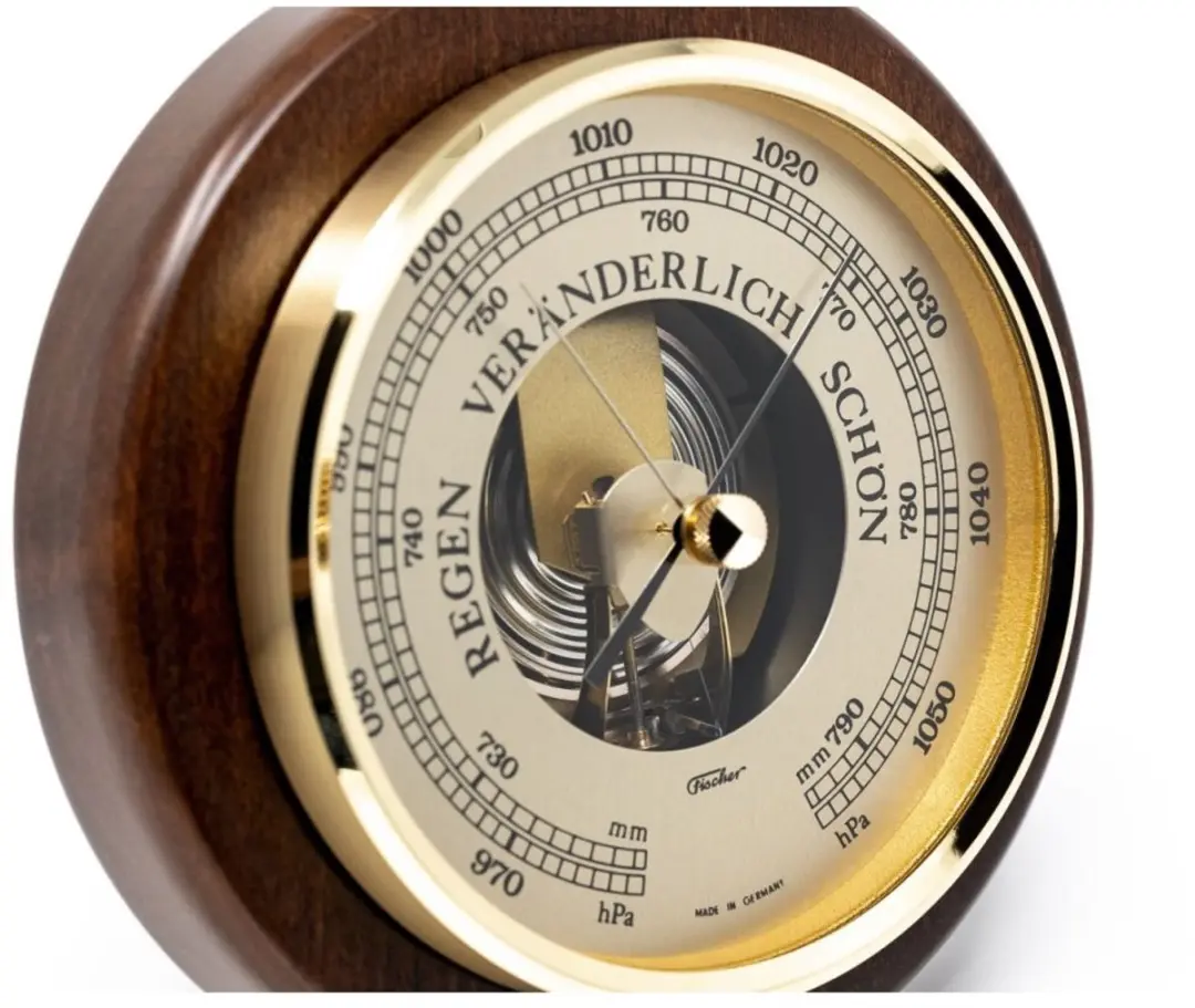 Fischer 1436R-12 Barometer 170mm - Geelgoud/Bruin - afbeelding 2 van 5