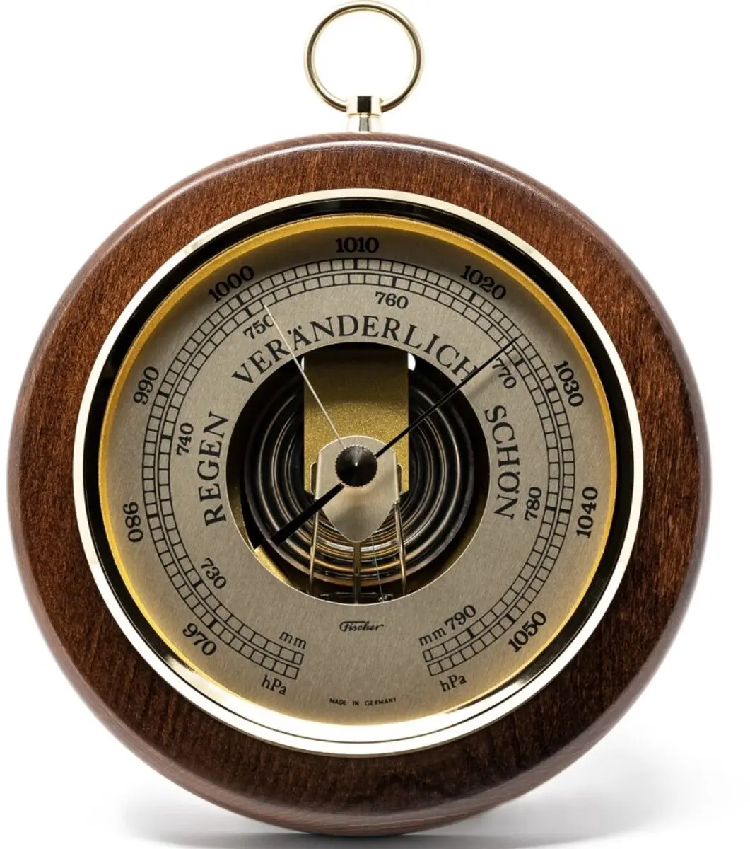 Fischer 1436R-12 Barometer 170mm - Geelgoud/Bruin - afbeelding 3 van 5