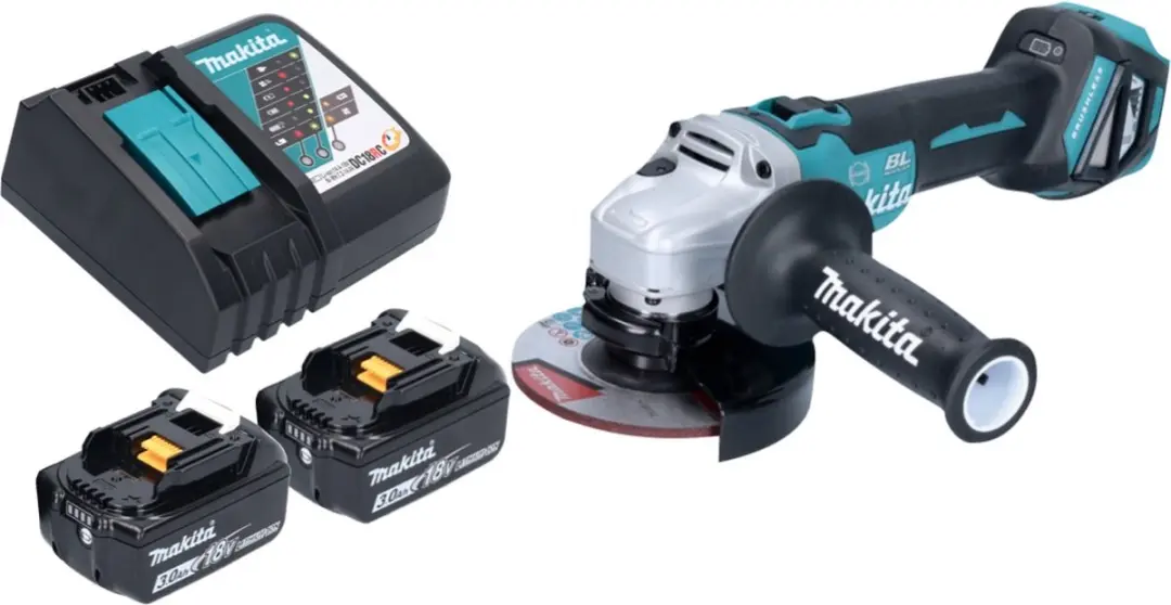 Makita DGA 513 RF Haakse Slijper 125mm - 2x 3.0Ah Accu + Lader