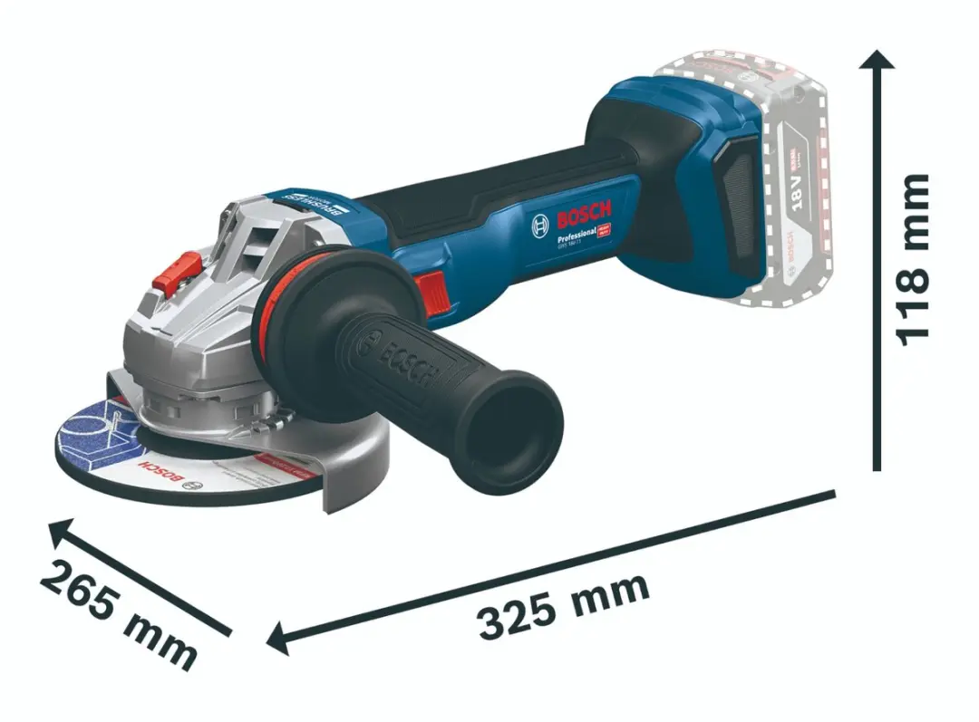 Bosch Professional GWS 18V-11 Accu Haakse Slijper 125mm - 5,0 Ah