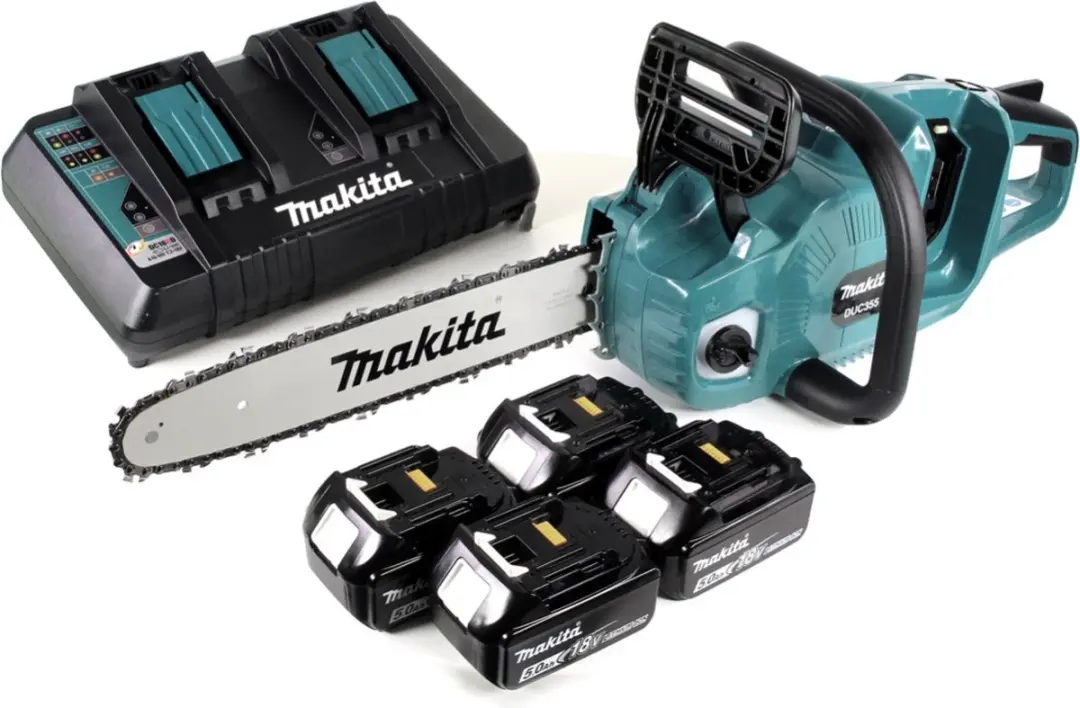 Makita DUC355PT4 Accu-kettingzaag 36V - 35cm - 4x5.0Ah + dubbele lader