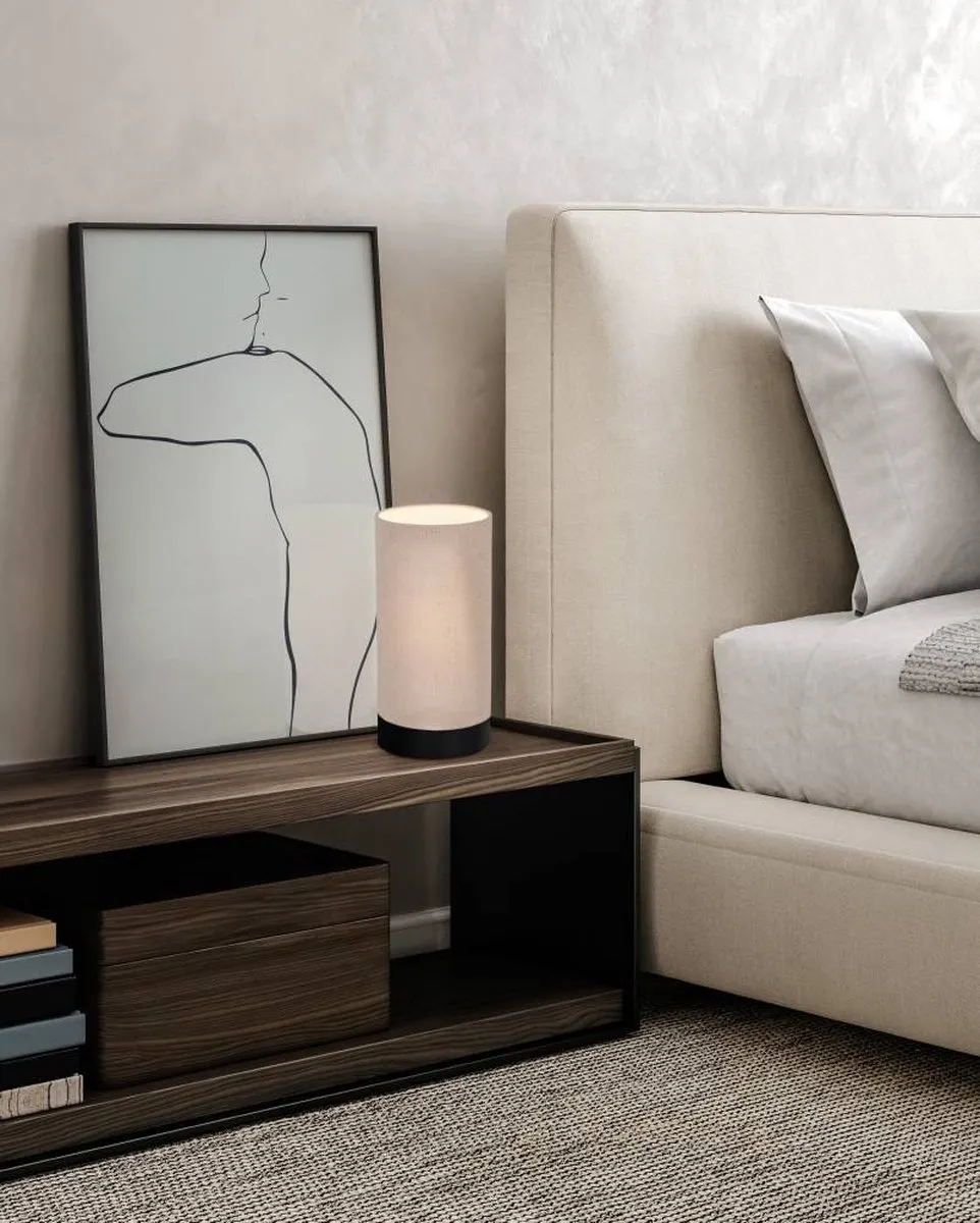 Eglo Feniglia Tafellamp E27 - 25,5 cm - Beige/Zwart