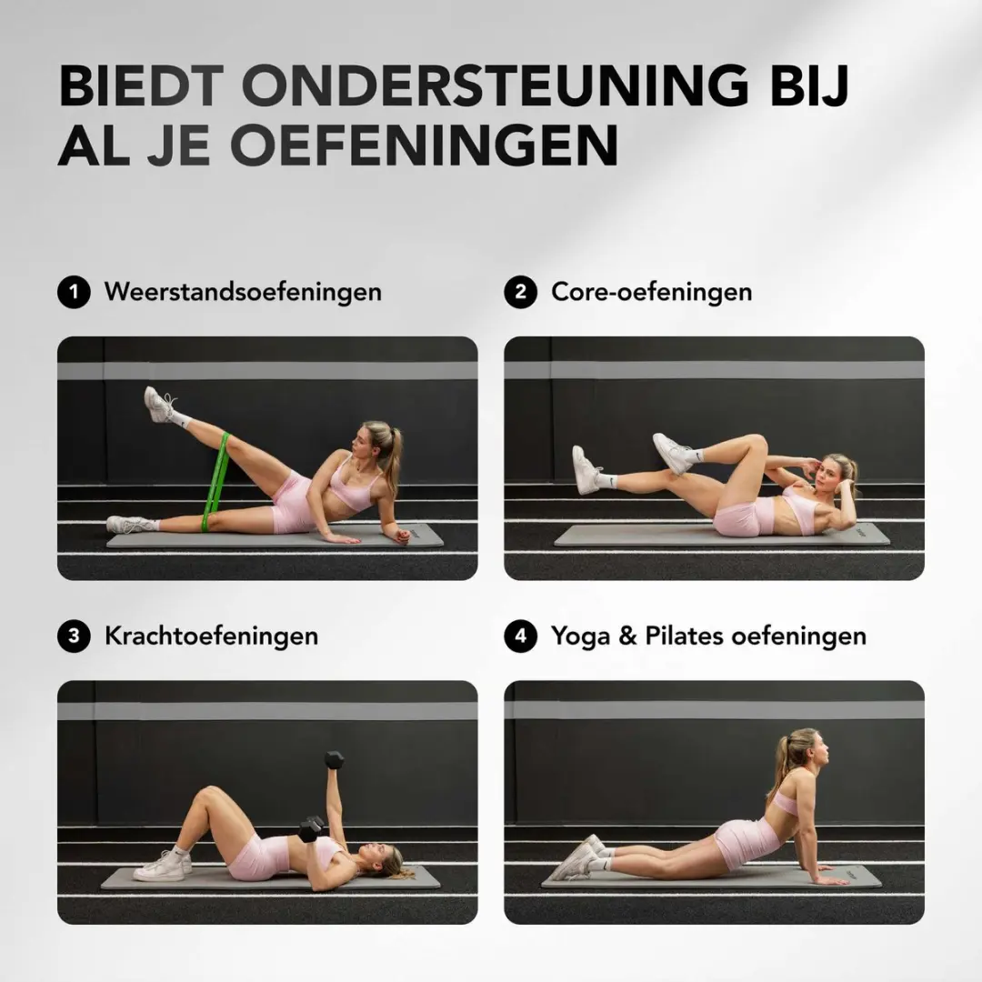 Tunturi Platinum Fitnessmat 180cm - 15mm Grijs
