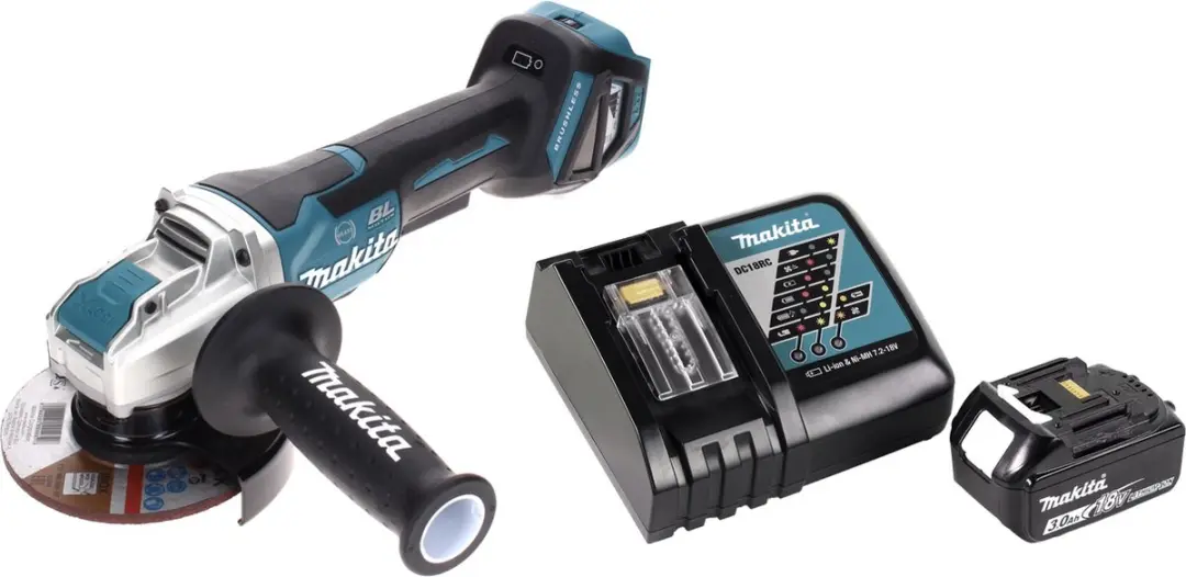 Makita DGA519RF1 Haakse Slijper 18V 125mm Brushless - 3.0Ah Accu + Lader