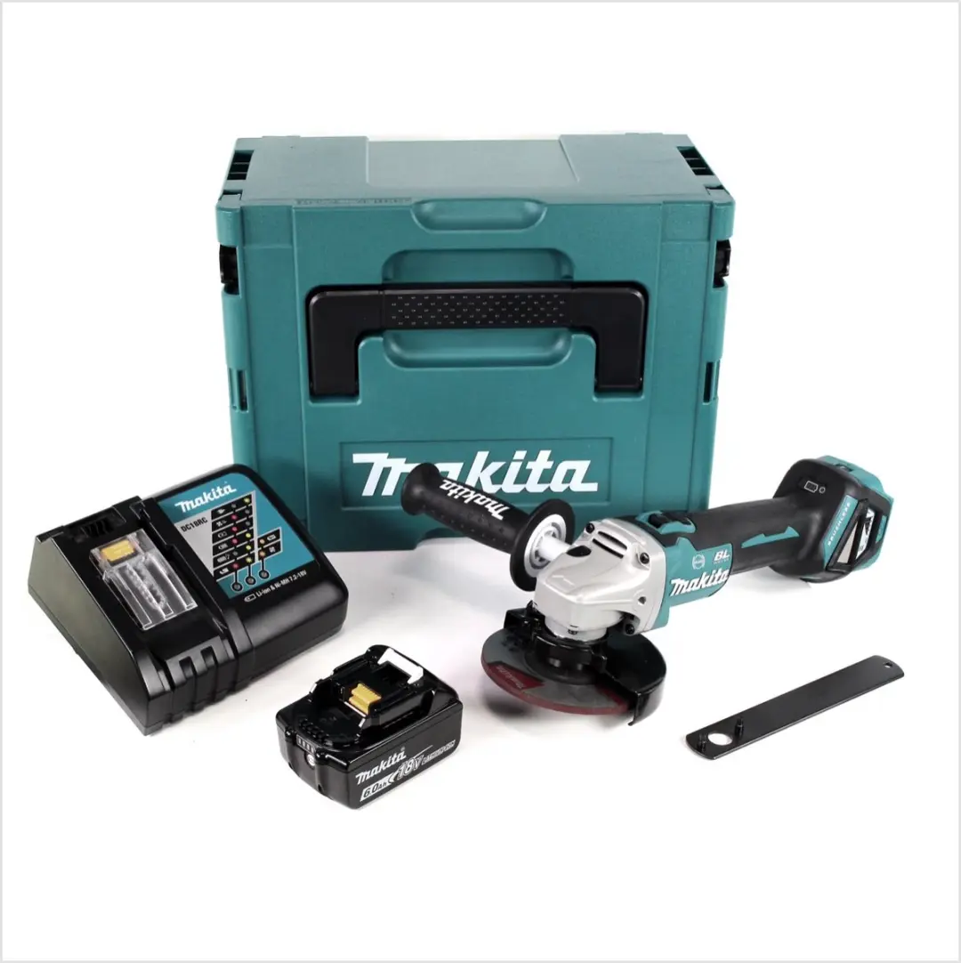Makita DGA 513 RG1J Haakse Slijper 18V 125mm - 6.0Ah Bundel