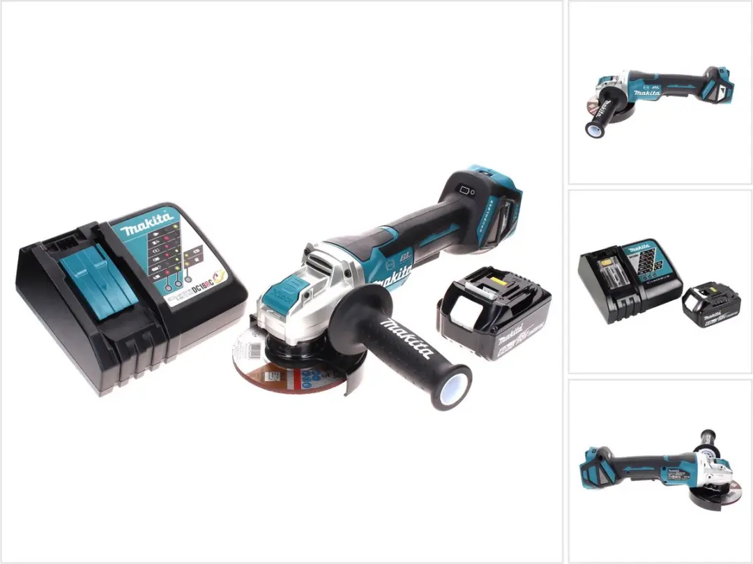 Makita DGA519RG1 Haakse Slijper 18V 125mm Brushless