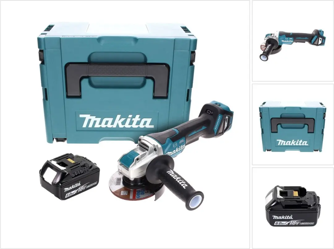 Makita DGA519G1J Haakse Slijper 18V 125mm Brushless X-Lock