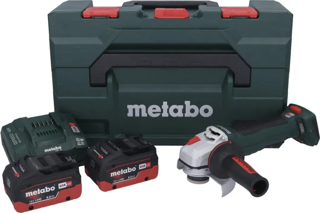 Metabo WPB 18 LT BL 11-125 Haakse Slijper - 18V 125mm Borstelloos - 2x 8.0Ah + Lader