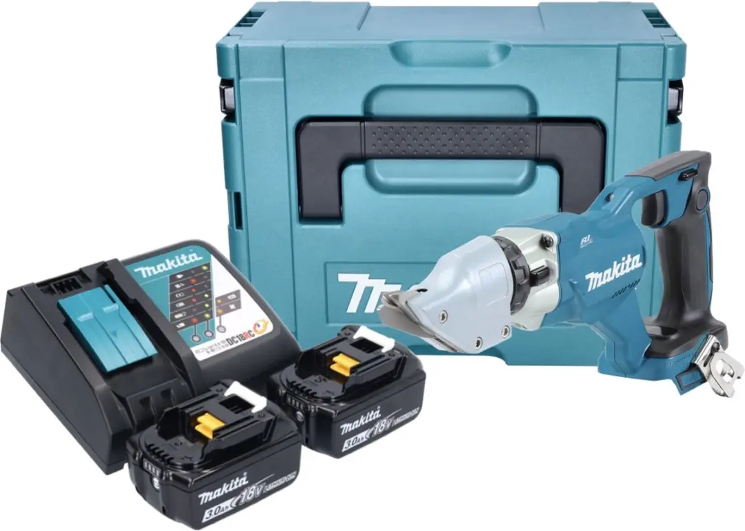 Makita DJS200RFJ Accu Plaatschaar 18V - 2.0mm Borstelloos + 2x 3.0Ah + Lader