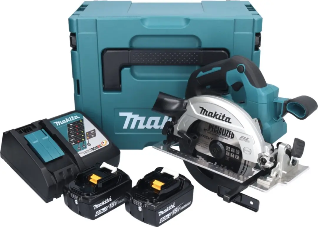 Makita DHS661RGJ Accu-handcirkelzaag 18V 165mm - 2x 6,0Ah + Oplader