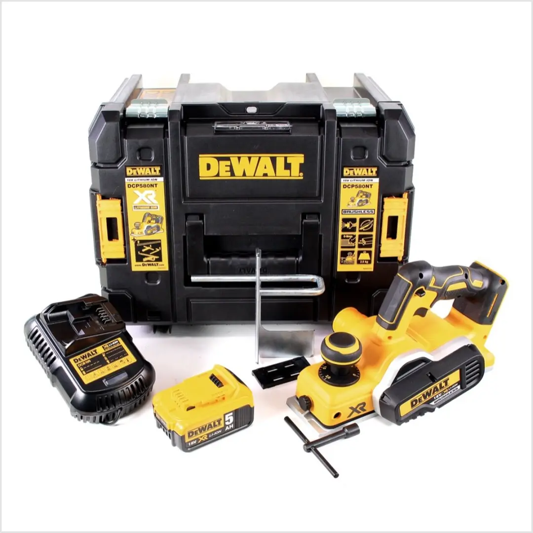 DeWalt DCP 580 P1 Accuschaafmachine 18V - 82mm - 5.0Ah - afbeelding 6 van 6