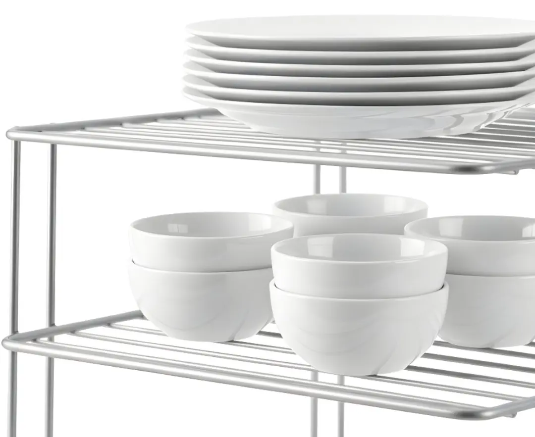 Metaltex Palio Bordenrek 25x25x19cm - Zilvergrijs