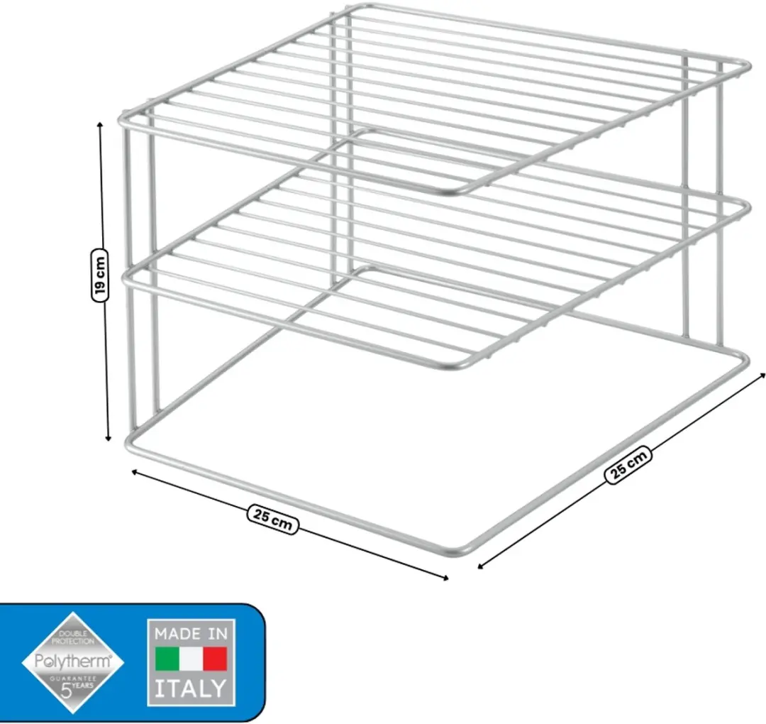 Metaltex Palio Bordenrek 25x25x19cm - Zilvergrijs