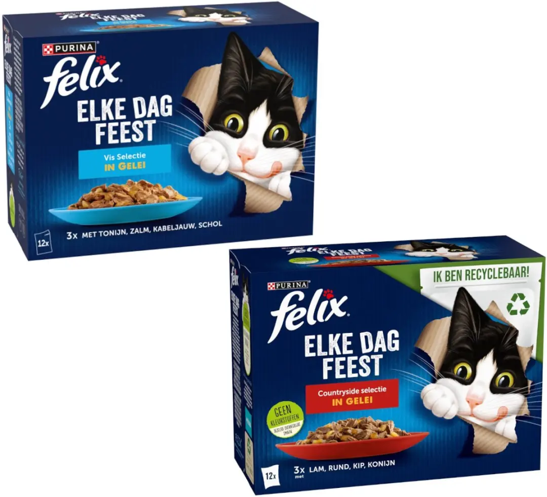 Felix Elke Dag Feest Vis & Vlees Selectie In Gelei