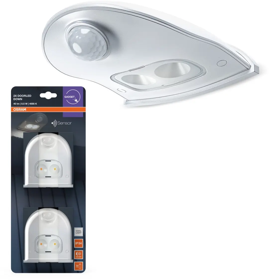 Osram DoorLED Down Sensor 840 White - 2 Stuks - 4000K Koel Wit