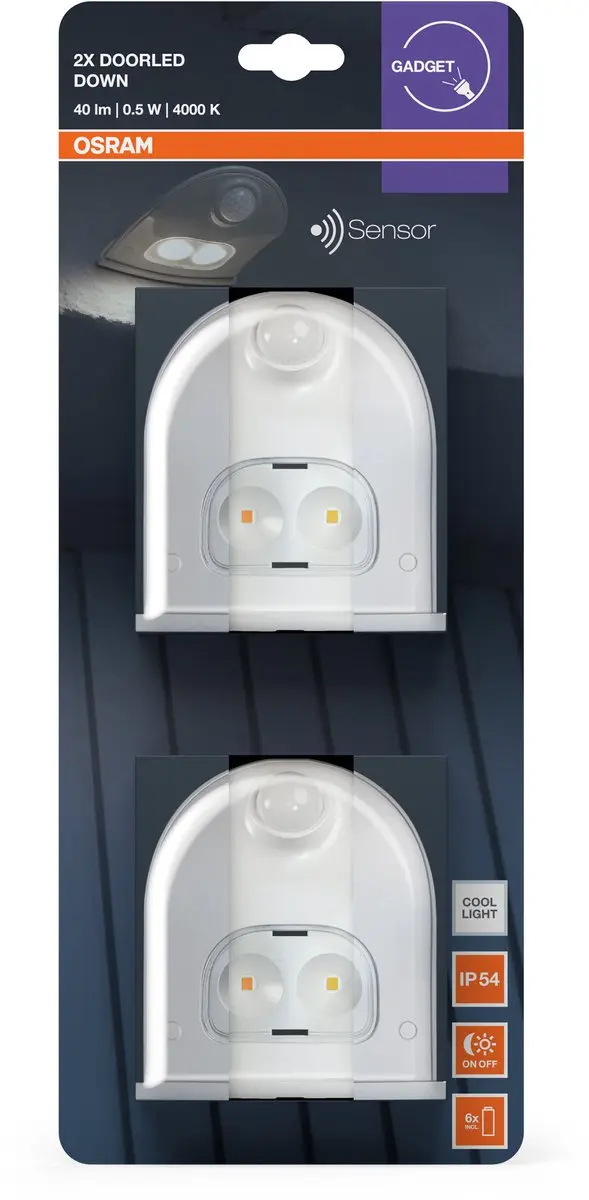 Osram DoorLED Down Sensor 840 White - 2 Stuks - 4000K Koel Wit