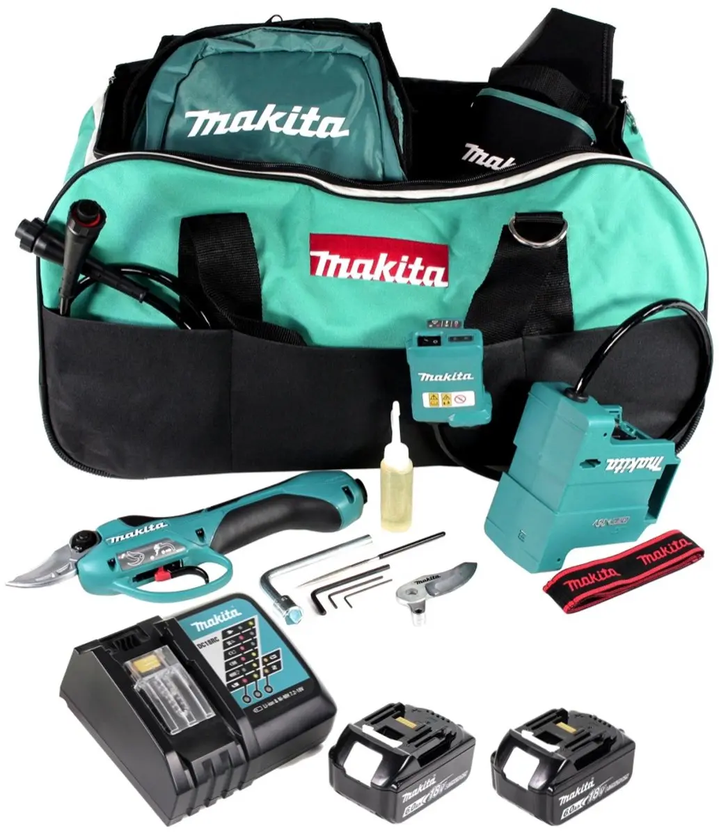 Makita DUP 361 RG Accu-snoeischaar 36V - 2x 6,0Ah + Oplader + Tas