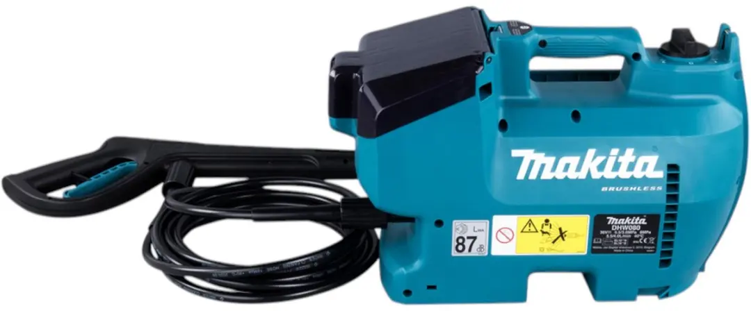 Makita DHW 080 Snoerloze Hogedrukreiniger 36V - 80 bar 380 l/u - 2x 4.0Ah Accu