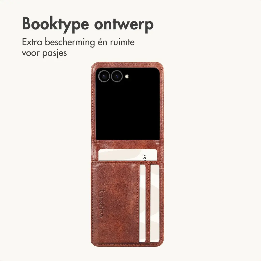 Imoshion Hoesje Samsung Galaxy Z Flip8 - 3 Pasjes - Donkerbruin