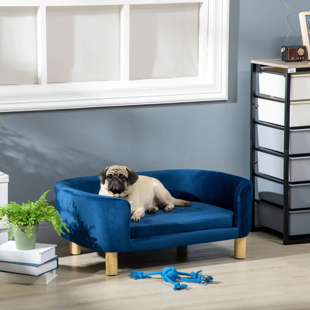Pawhut Huisdiersofa Blauw - 86x55x33cm