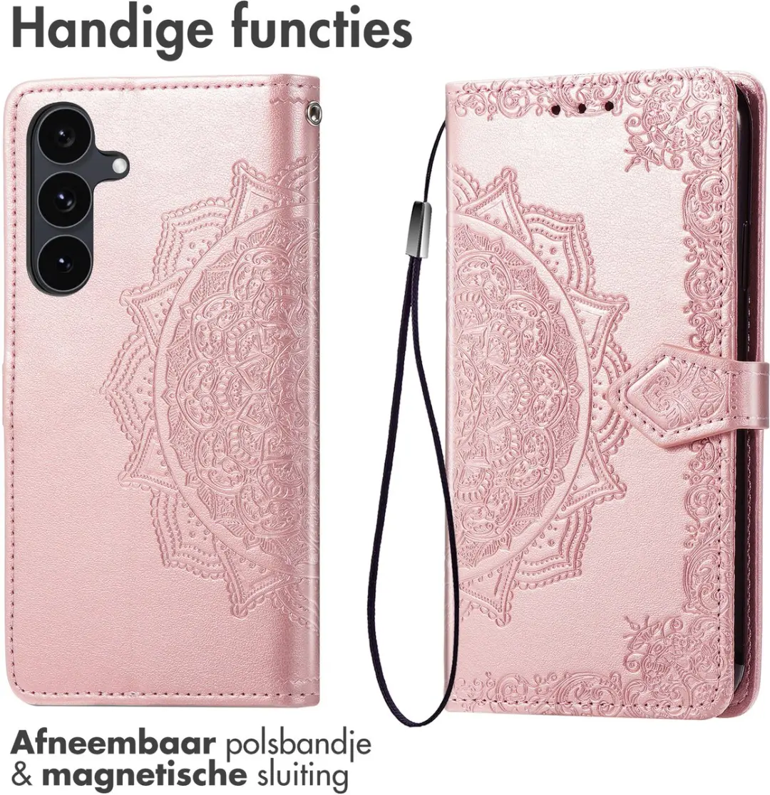 Imoshion Hoesje Samsung Galaxy S26 FE Mandala Bookcase Rosé goud - 3 Pasjes