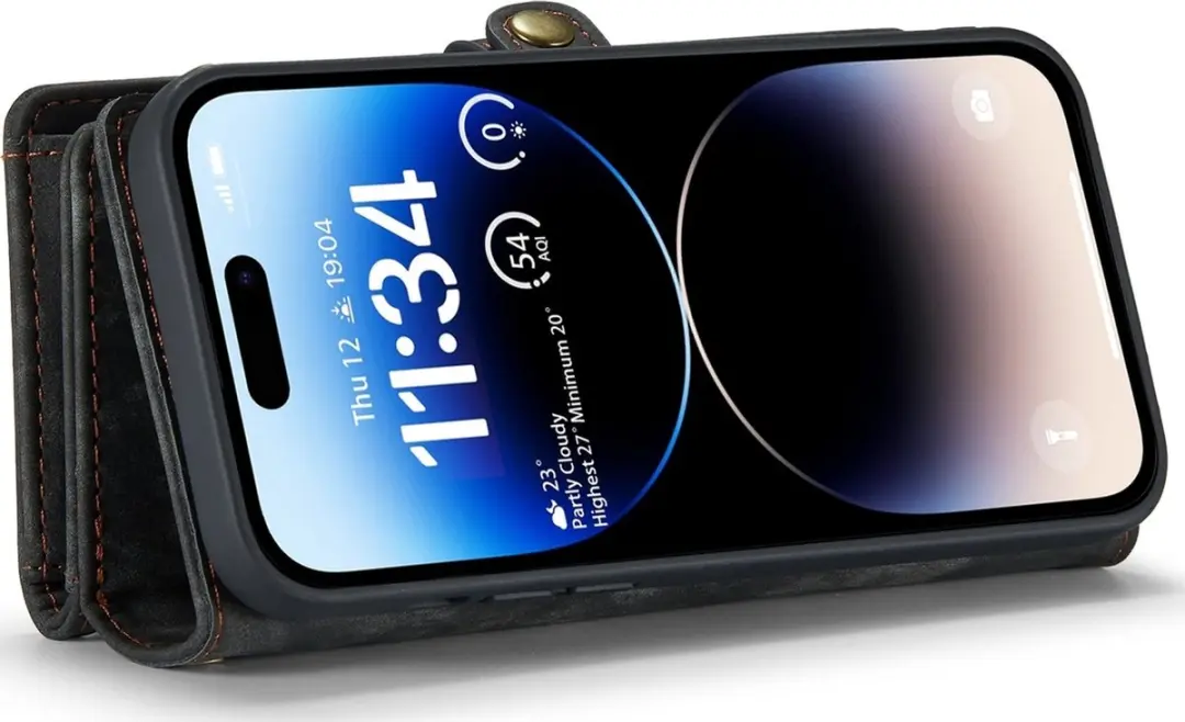 Caseme 008 Telefoonhoesje iPhone 15 Pro Max - 2in1 Bookcase Portemonnee Zwart