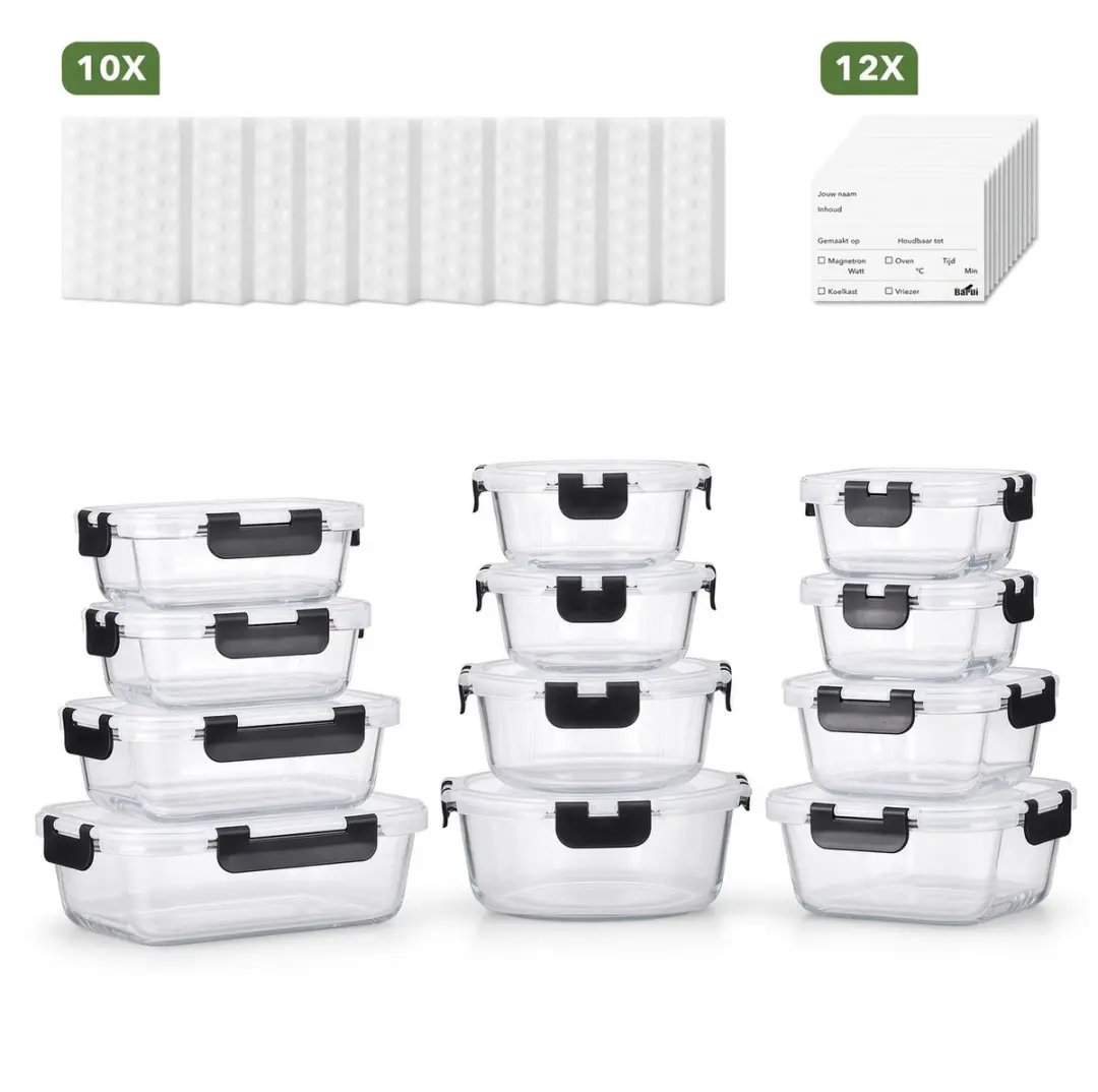 Bardi Glas Meal Prep Bakjes 12-delig