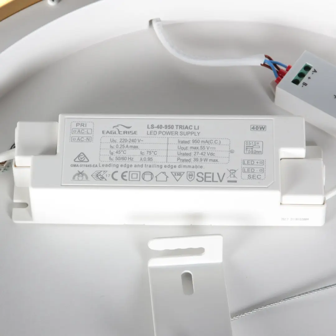 Steinhauer Ringlux 4135GO Plafonnière - 2x30W LED - Ø40cm - Goud