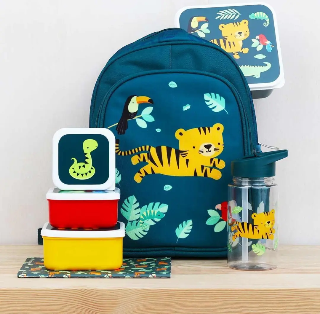 A Little Lovely Company Jungle Tijger Broodtrommel Set - 4-delig 1.5L