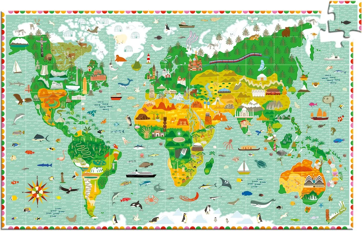 Djeco Wereldkaart Puzzel DJ07412