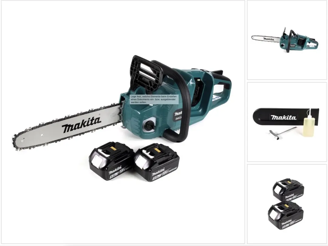 Makita DUC355T2 Accu-kettingzaag 36V