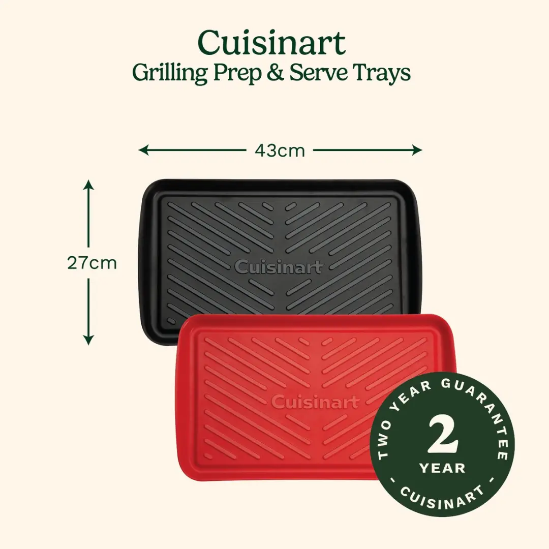Cuisinart CPK200EU Grillschalen Set 2 Stuks - 46x37cm - Rood/Zwart