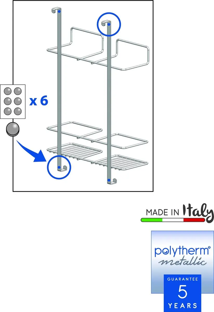 Metaltex Rek voor Schoonmaakspullen 2cm - Zilvergrijs