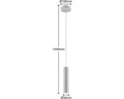 PRIOS Hanglamp IJzer Aluminium 25cm - GU10 - Zandwit