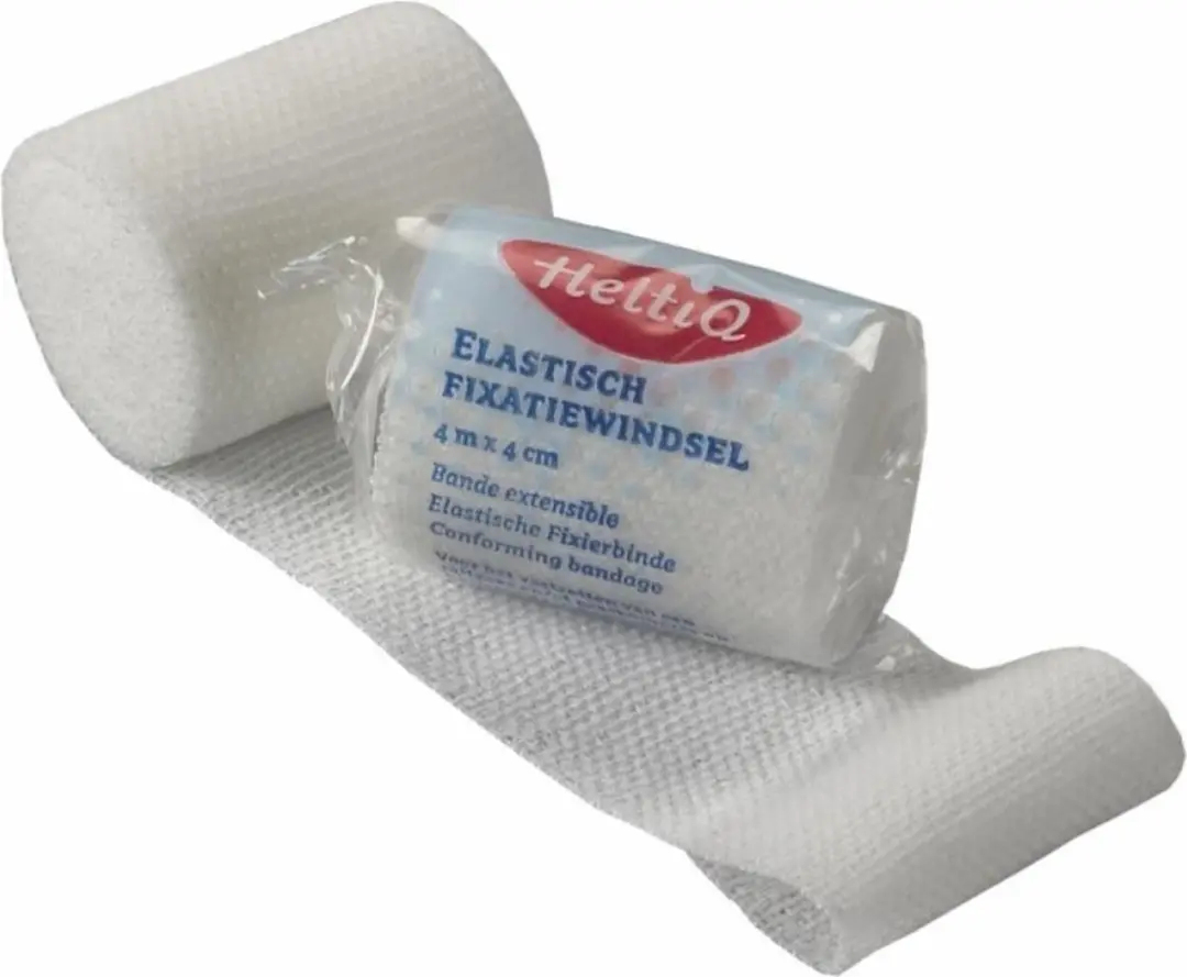 HeltiQ Elastische Fixatiewindsel 4m x 4cm - Wit