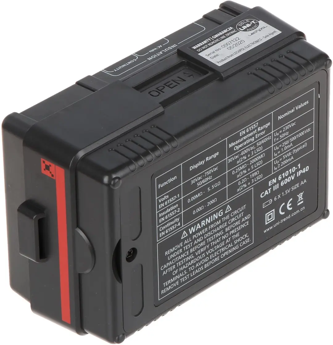 UNI-T UT-501B Isolatieweerstandsmeter - 0-5.5GΩ - afbeelding 6 van 6