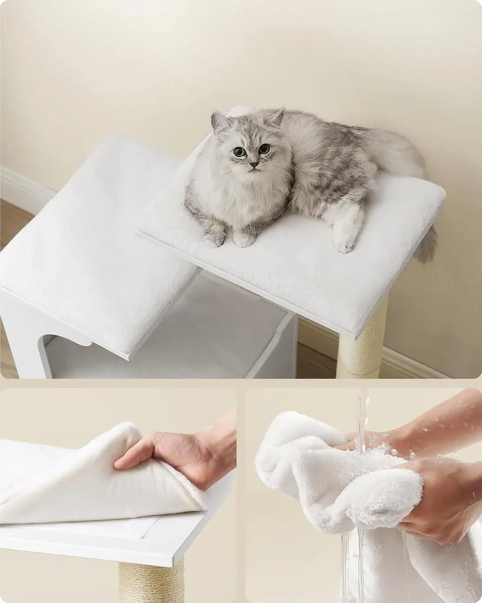 Songmics Kattenkrabpaal Feandrea 88cm - 3 Ligvlakken & Grot