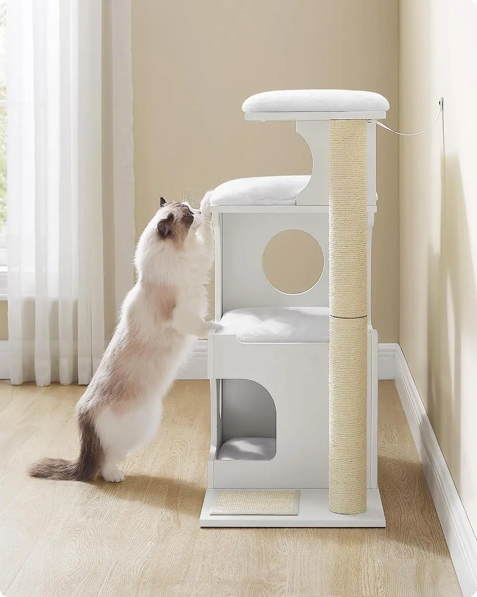 Songmics Kattenkrabpaal Feandrea 88cm - 3 Ligvlakken & Grot