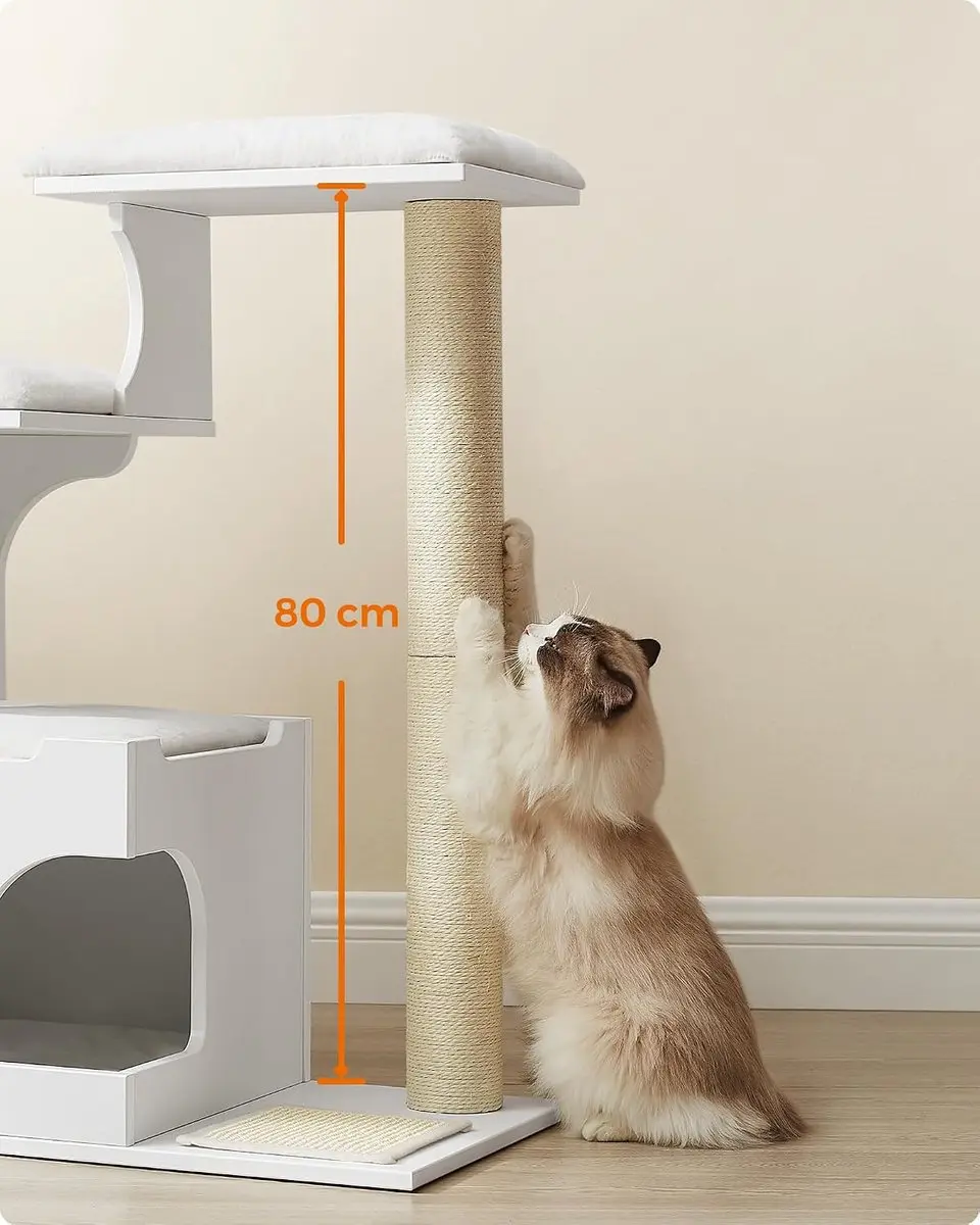 Songmics Kattenkrabpaal Feandrea 88cm - 3 Ligvlakken & Grot