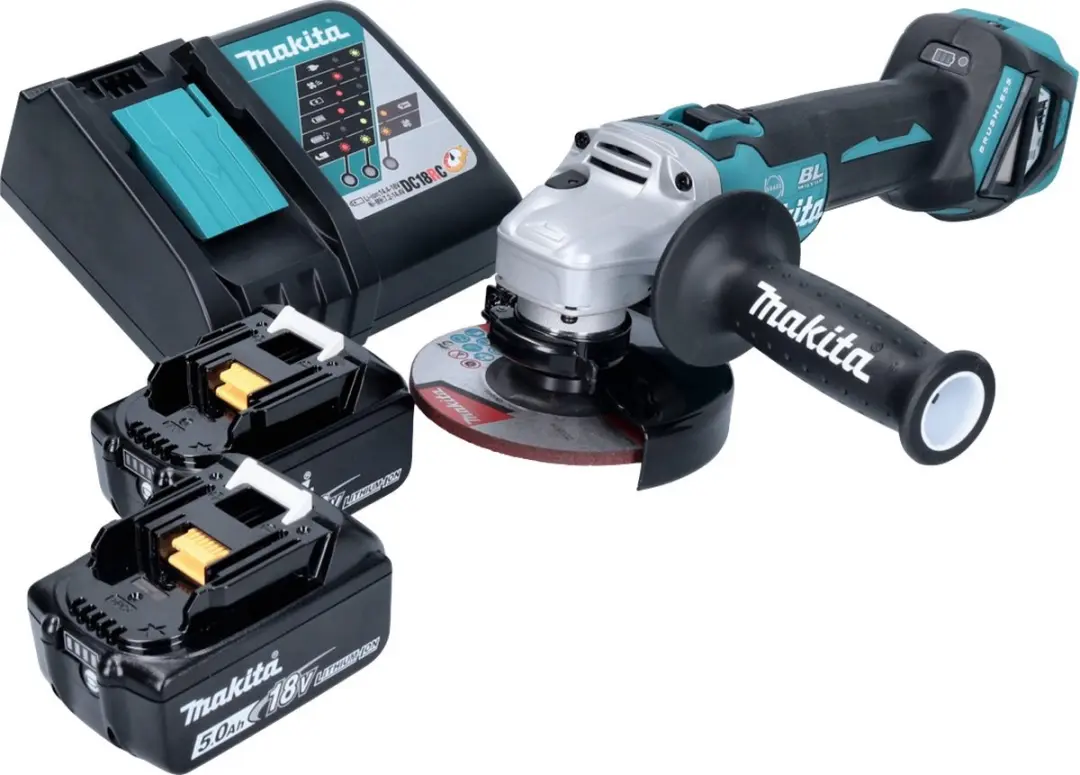 Makita DGA 513 RT Haakse Slijper 125mm - 18V - 2x 5.0Ah Accu