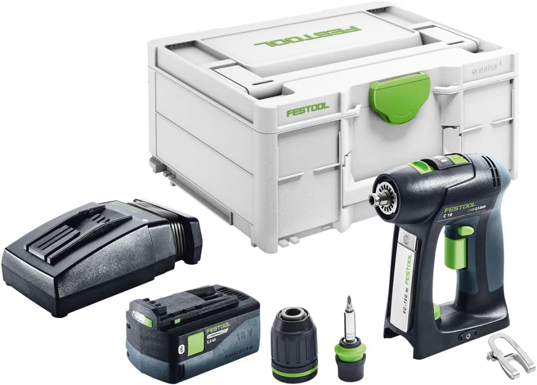 Festool C 18 Basic Accuboormachine 18V - 45Nm - 5.0Ah - 1x Accu - afbeelding 2 van 6