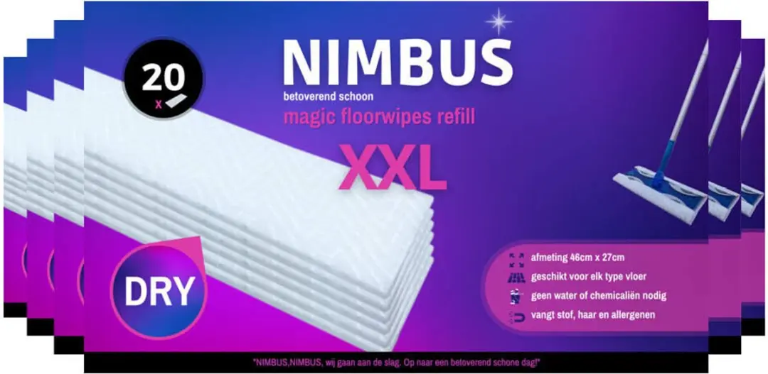 Nimbus Magic Vloerdoekjes Navulling XXL - 20 Stuks (6x20)