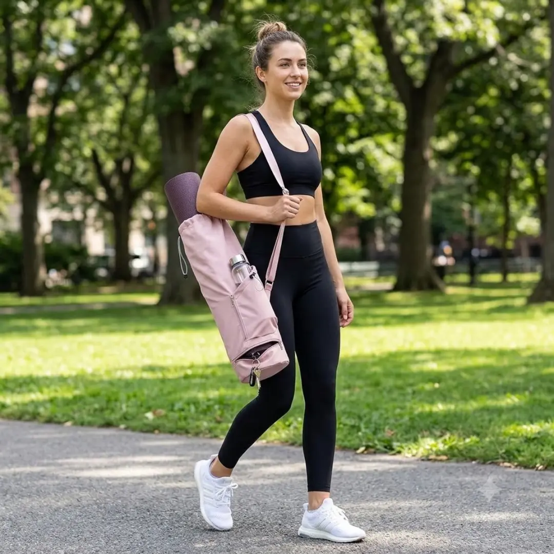 NUVEX Roze Yogamat Tas - Crossbody met Waterfleshouder