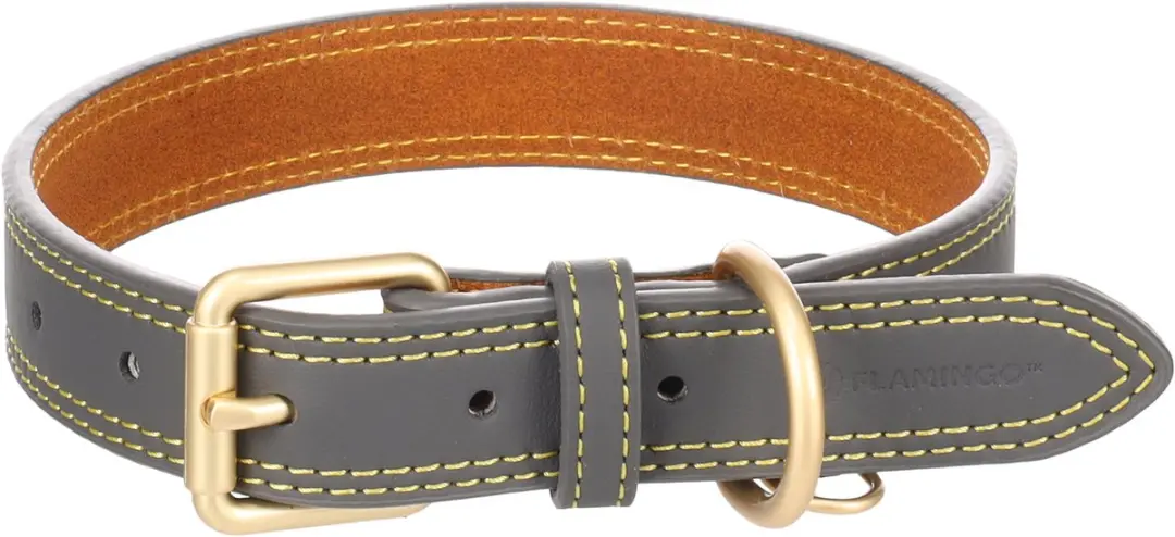 Flamingo Hond Halsband Virginia Grijs M/L 38-48cm