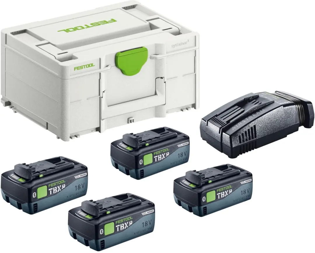 Festool SYS 18V Energieset 4x TBX8 8Ah + SCA16 Lader