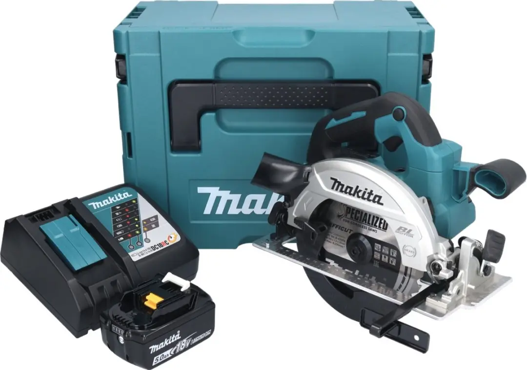 Makita DHS661RT1J Accu-handcirkelzaag 18V 165mm - borstelloos - 5,0Ah
